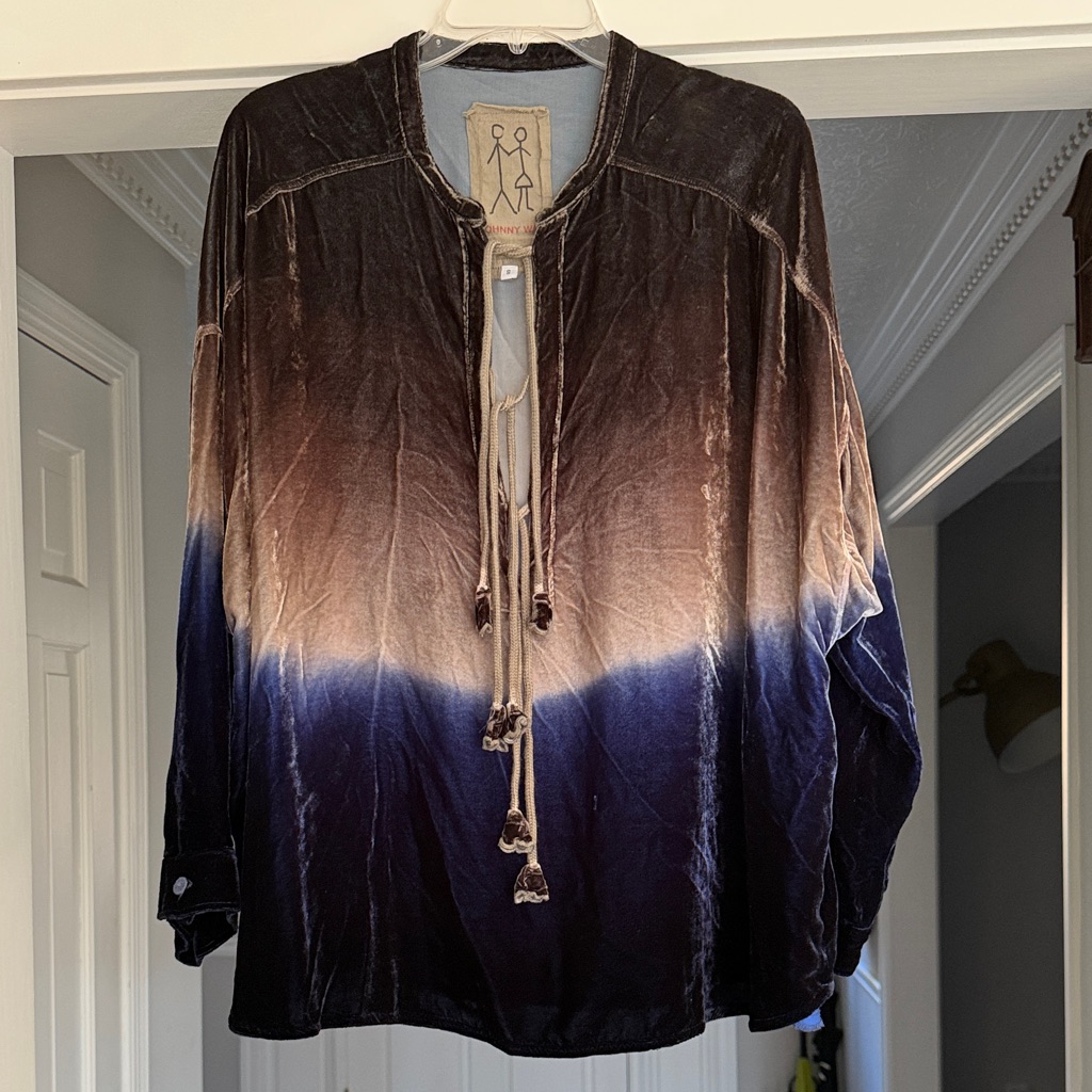 Johnny Was Velvet Ombre Tie-Dye Blouse